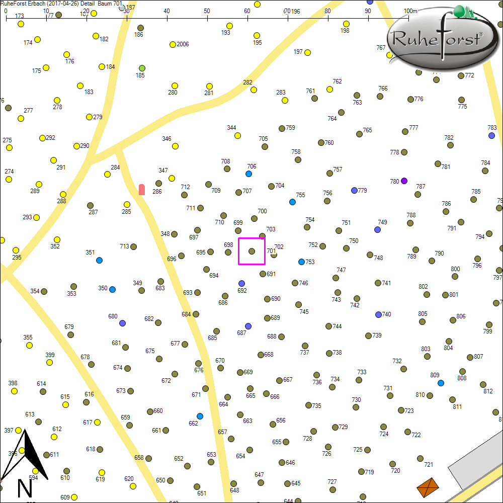 Detailkarte zu Baum 701