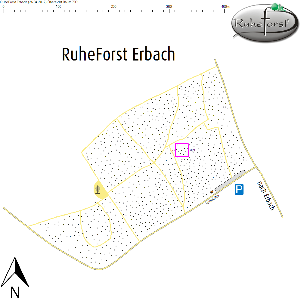 &Uuml;bersichtskarte zu Baum 709