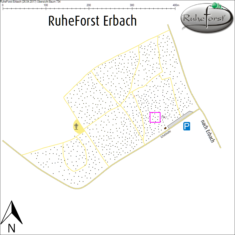&Uuml;bersichtskarte zu Baum 734