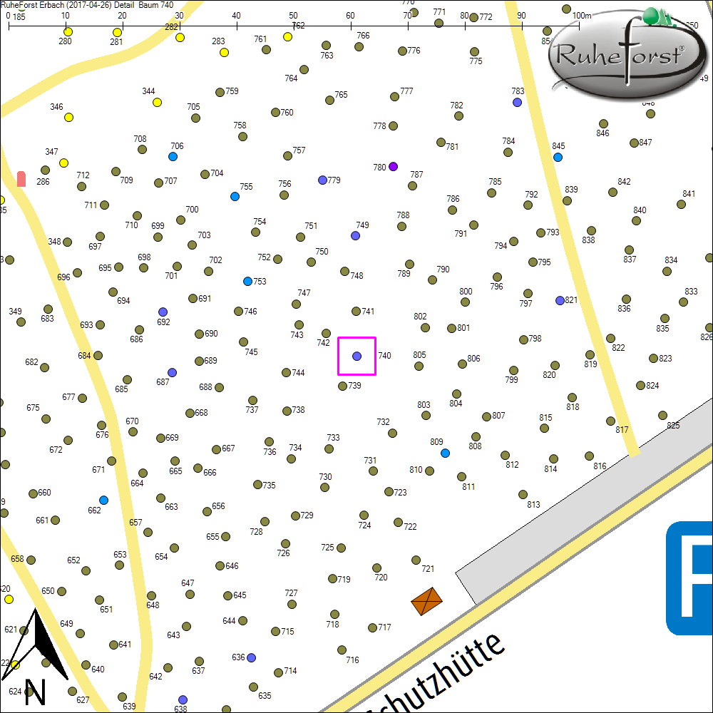 Detailkarte zu Baum 740