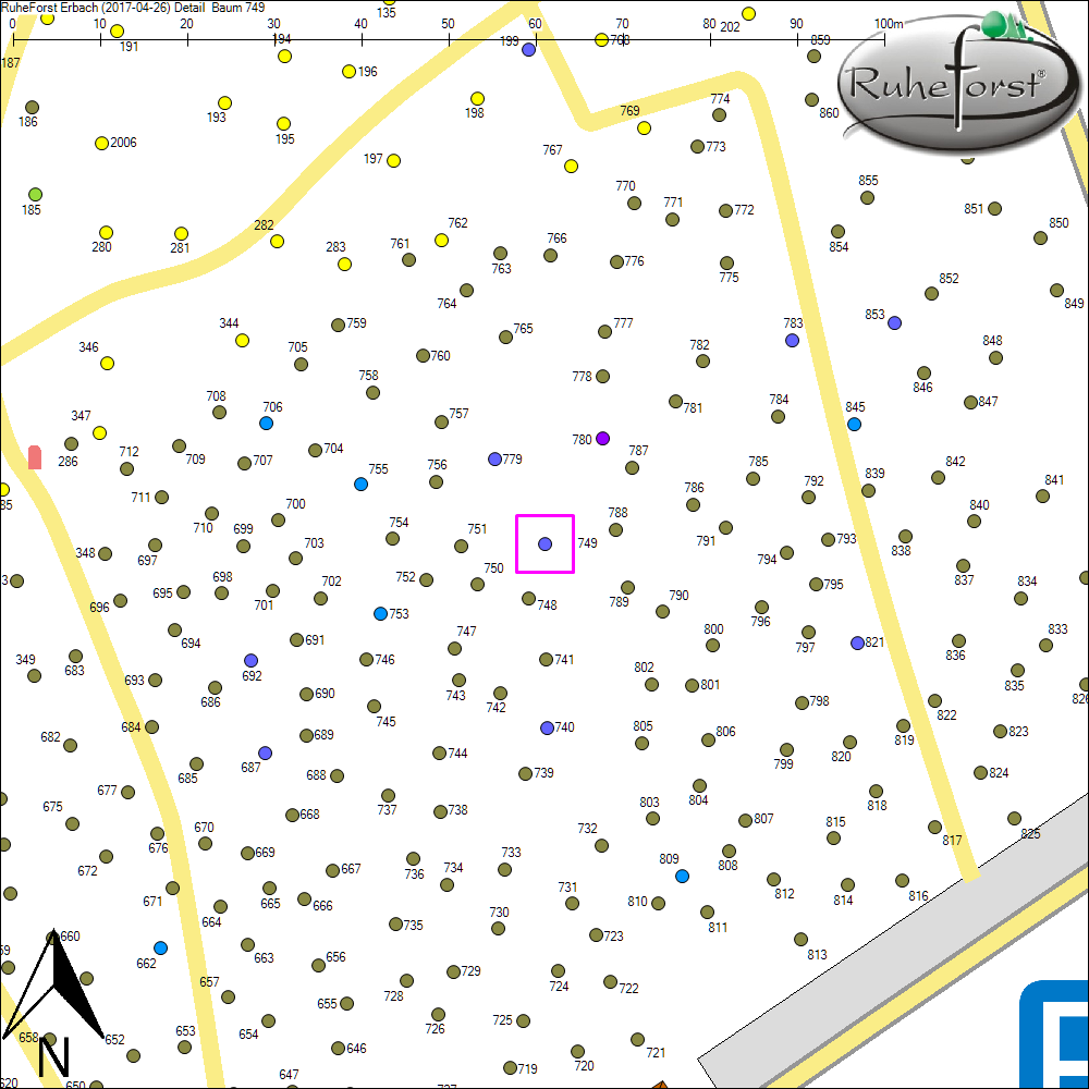 Detailkarte zu Baum 749
