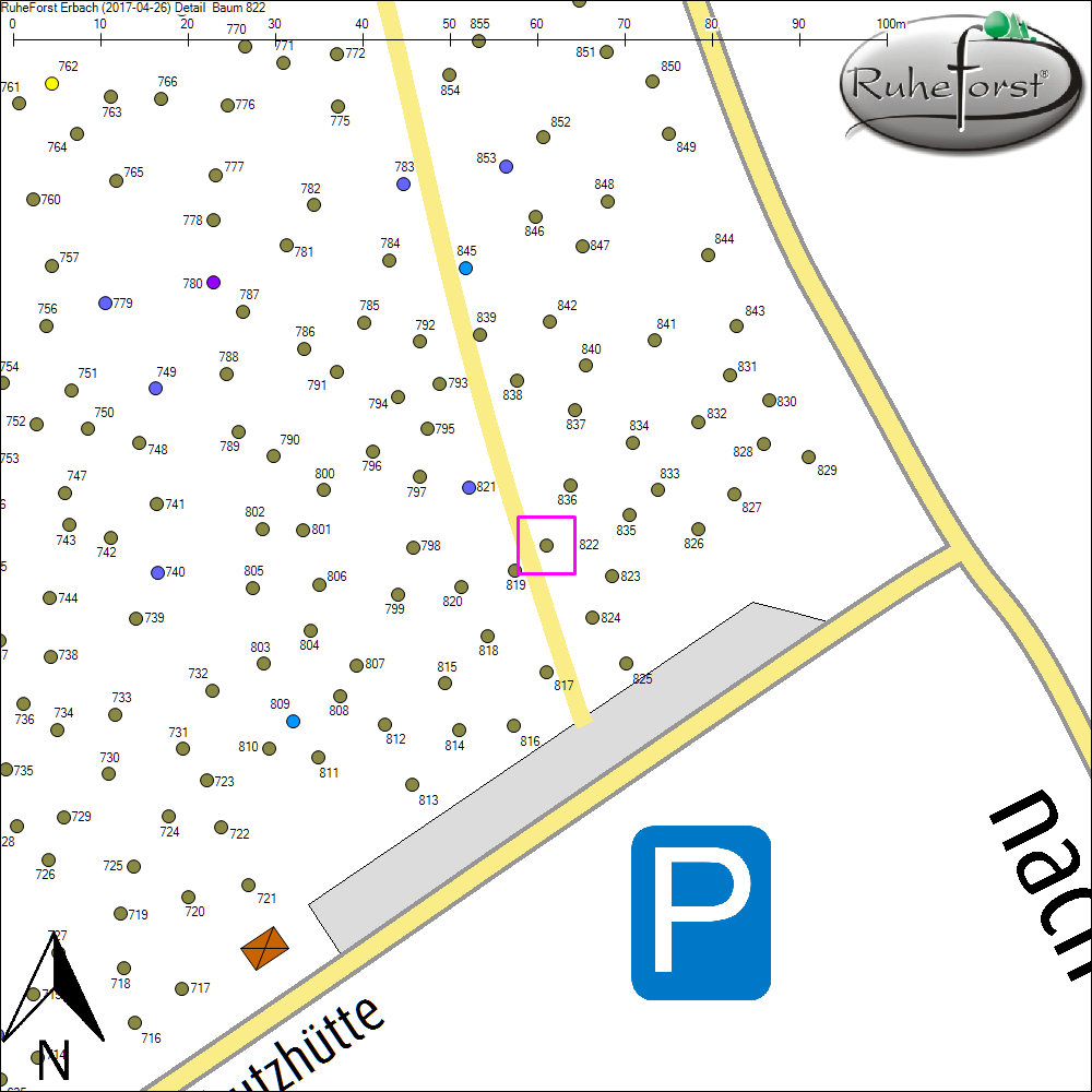 Detailkarte zu Baum 822