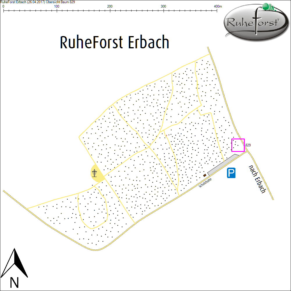 &Uuml;bersichtskarte zu Baum 829