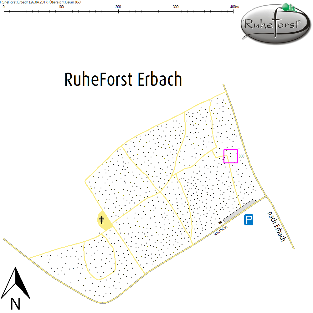 &Uuml;bersichtskarte zu Baum 860